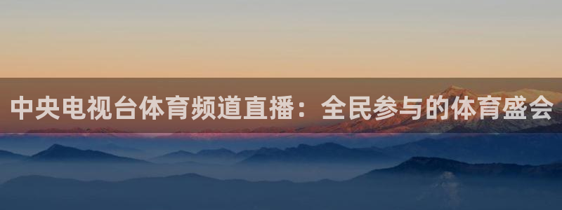 雨燕360体育nba季前赛：中央电视台体育频道直播：全民参与的体育盛会